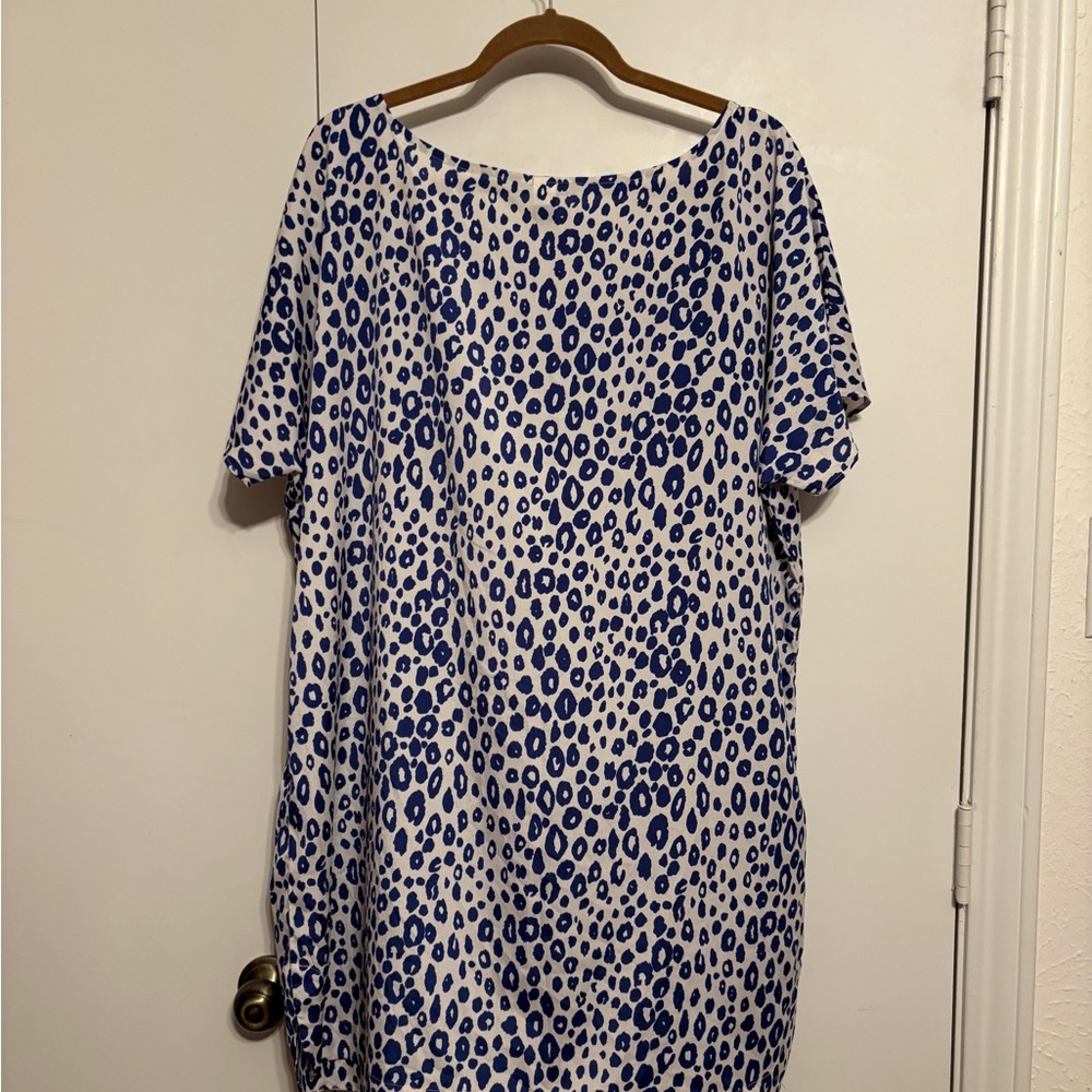 Victoria's Secret Blue & White Leopard Print Coverup - Picture 3 of 3